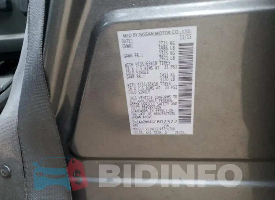 5N1AR2MM4GC602522 Photo# 13