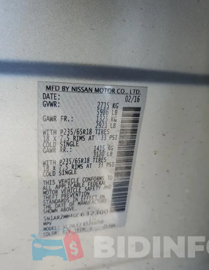 5N1AR2MM4GC632300 Photo# 13