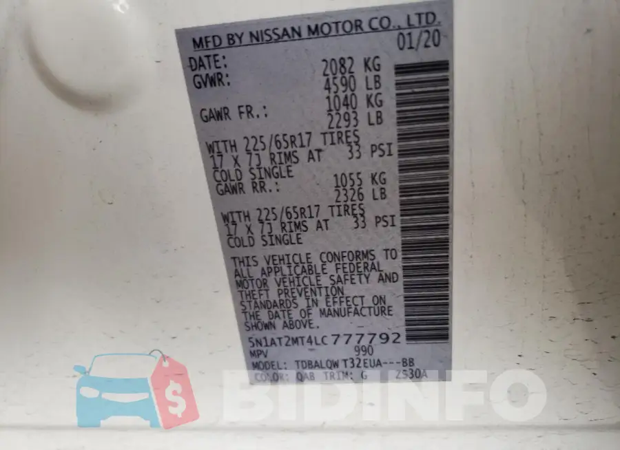 5N1AT2MT4LC777792 Photo# 12