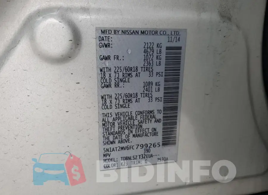 5N1AT2MV6FC799265 Photo# 12