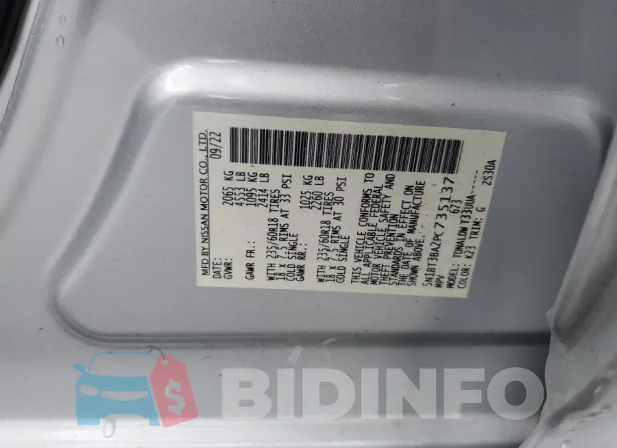 5N1BT3BA2PC735137 Photo# 12