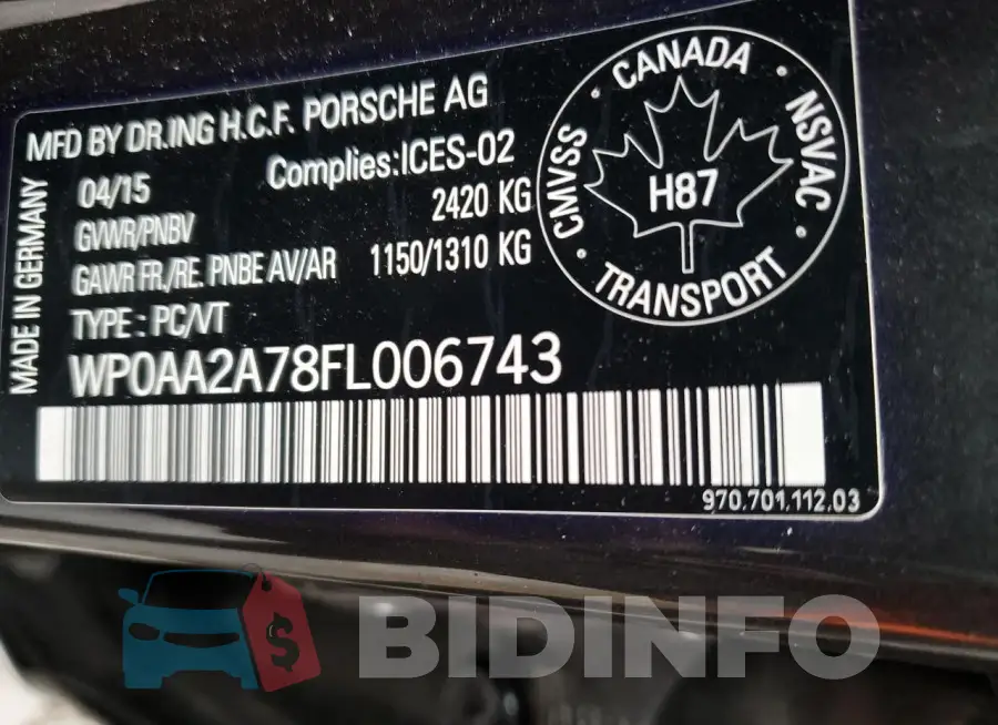 WP0AA2A78FL006743 Photo# 12