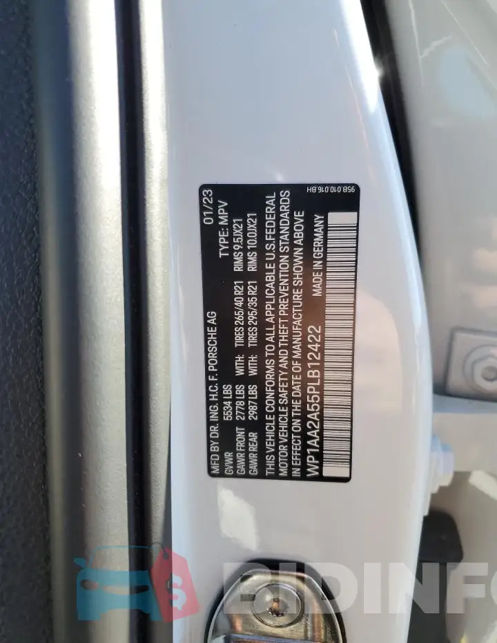 WP1AA2A55PLB12422 Photo# 12