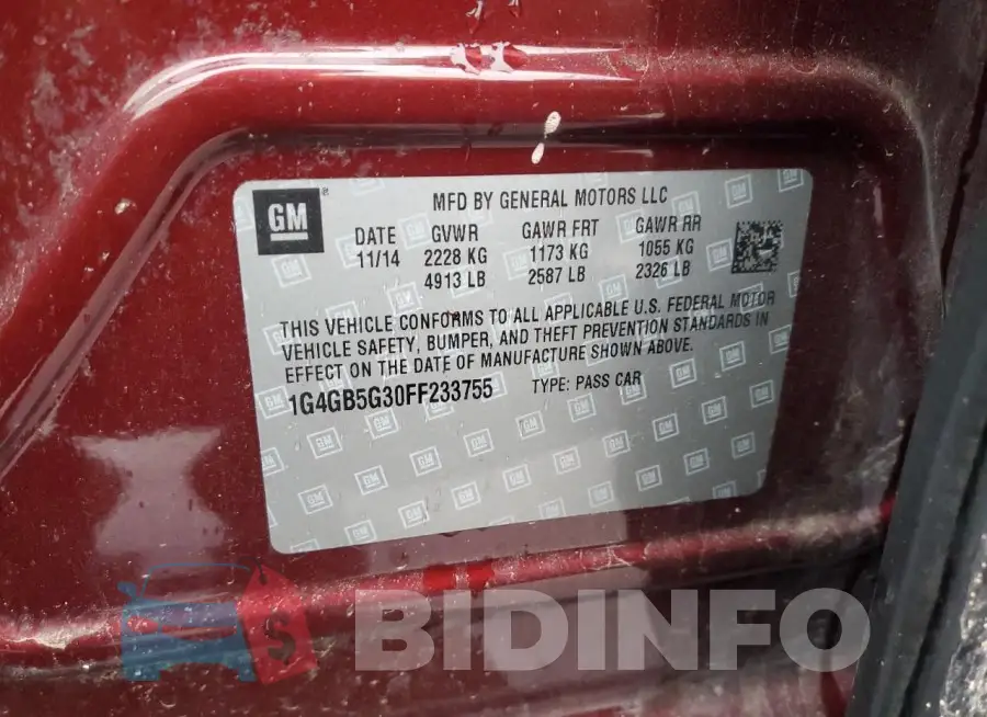 1G4GB5G30FF233755 Photo# 12