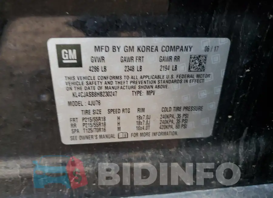 KL4CJASB8HB230247 Photo# 12