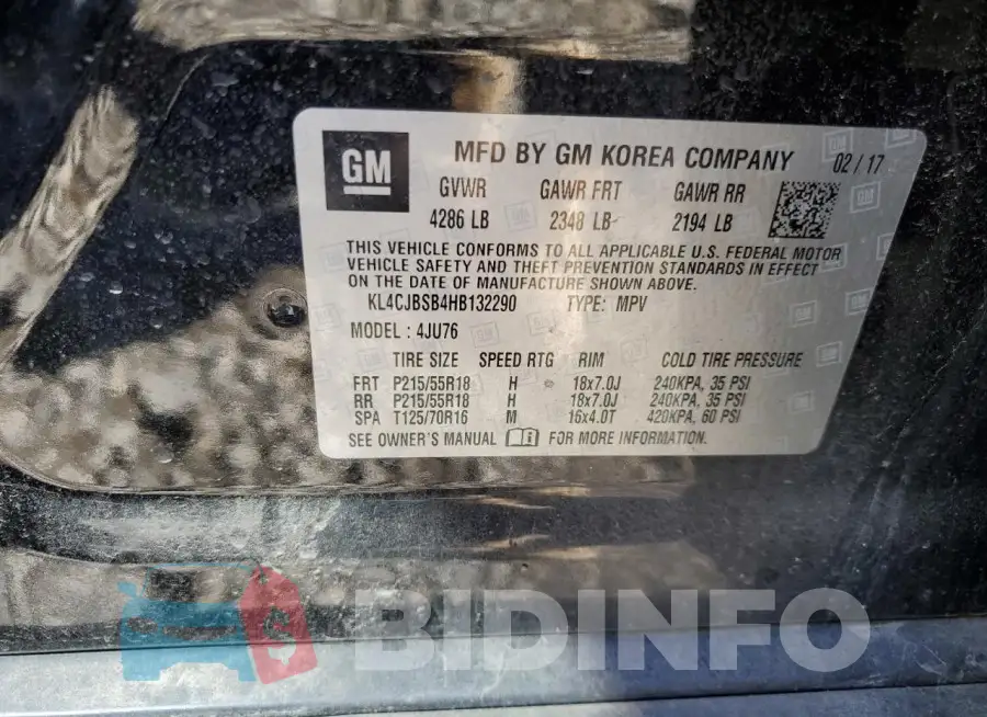KL4CJBSB4HB132290 Photo# 12