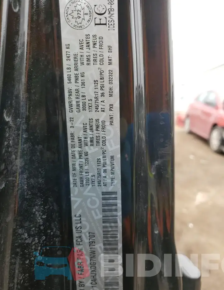 1C4HJXDG7NW179707 Photo# 14
