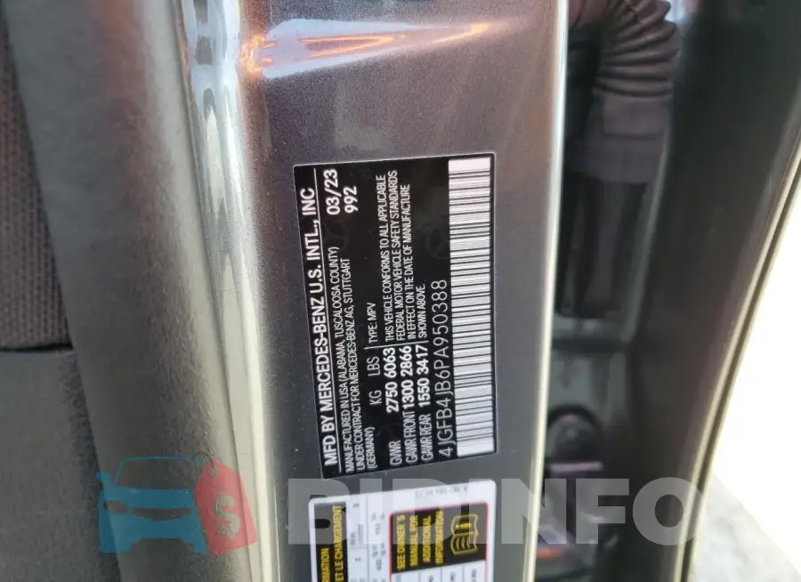 4JGFB4JB6PA950388 Photo# 13