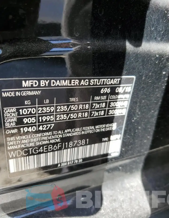 WDCTG4EB6FJ187381 Photo# 13