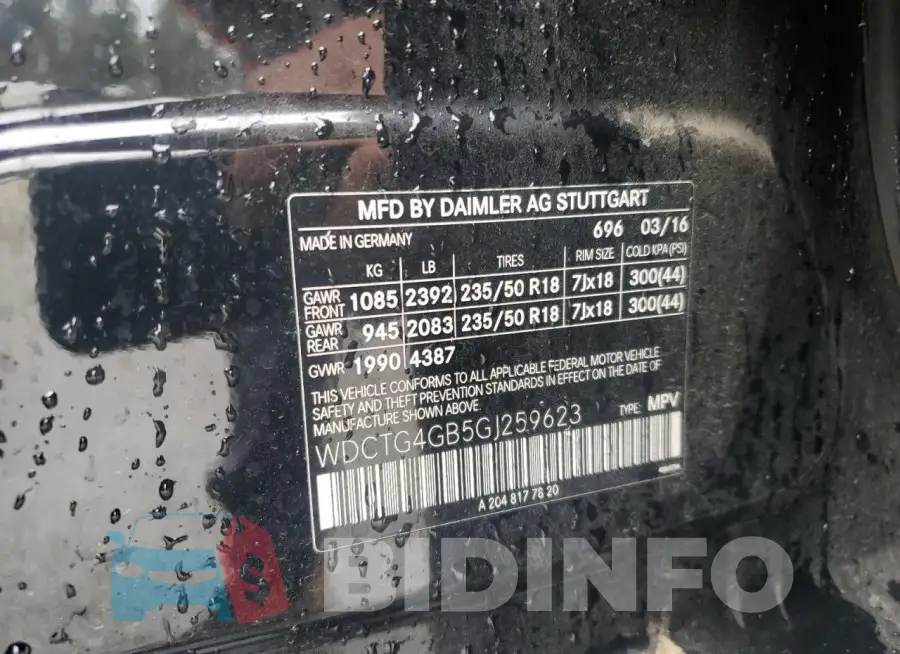 WDCTG4GB5GJ259623 Photo# 13