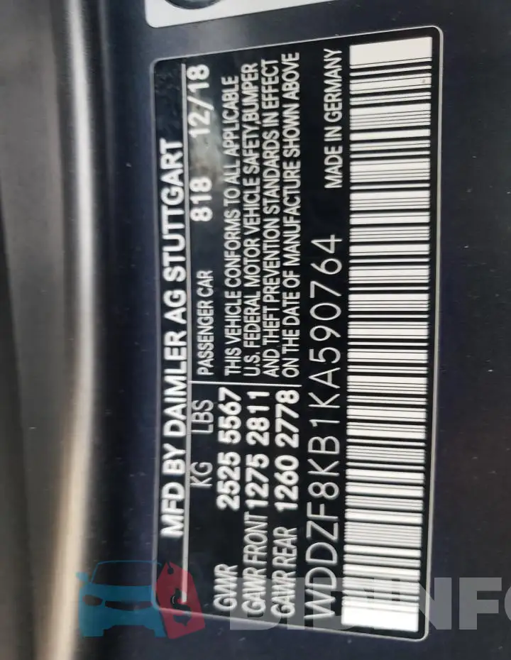 WDDZF8KB1KA590764 Photo# 12