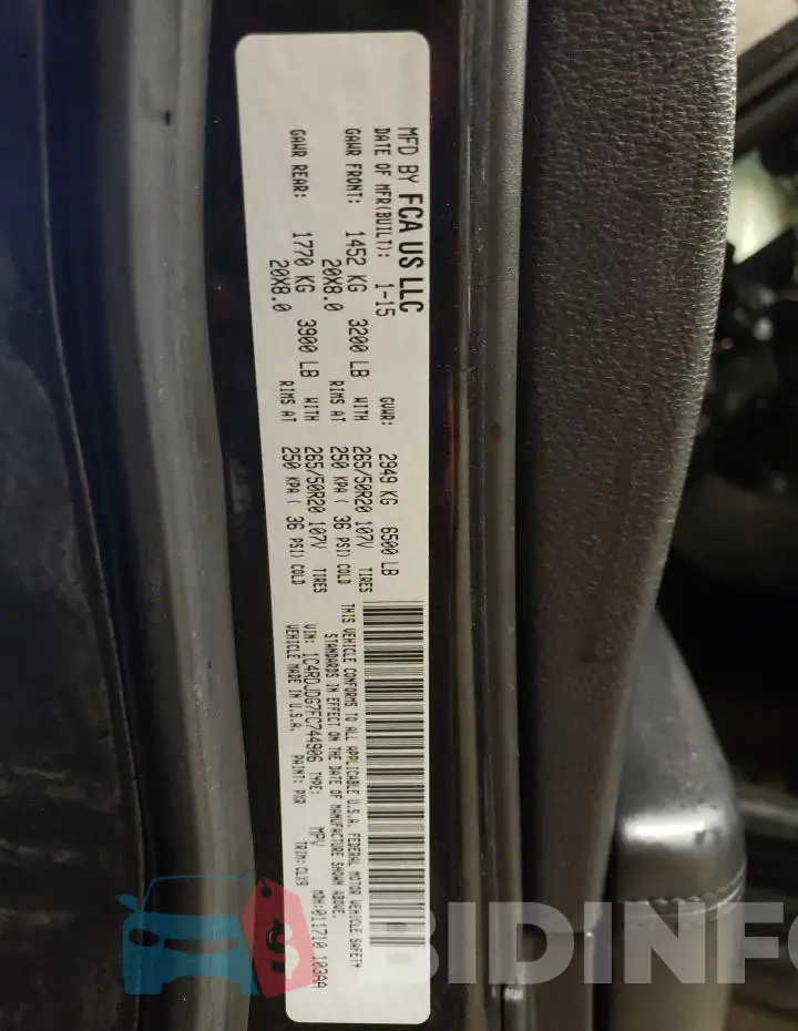 1C4RDJDG7FC744906 Photo# 14