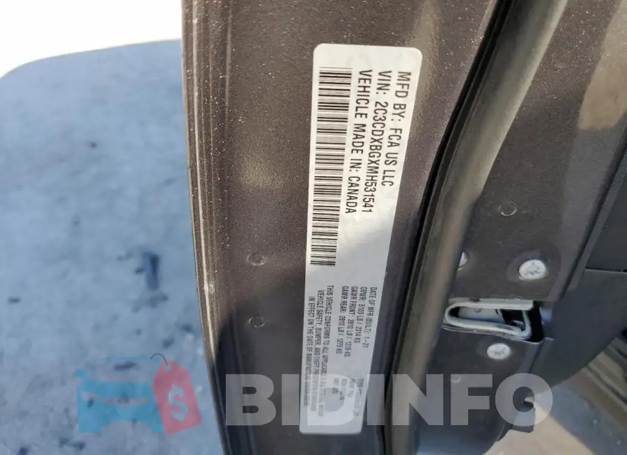 2C3CDXBGXMH531541 Photo# 12