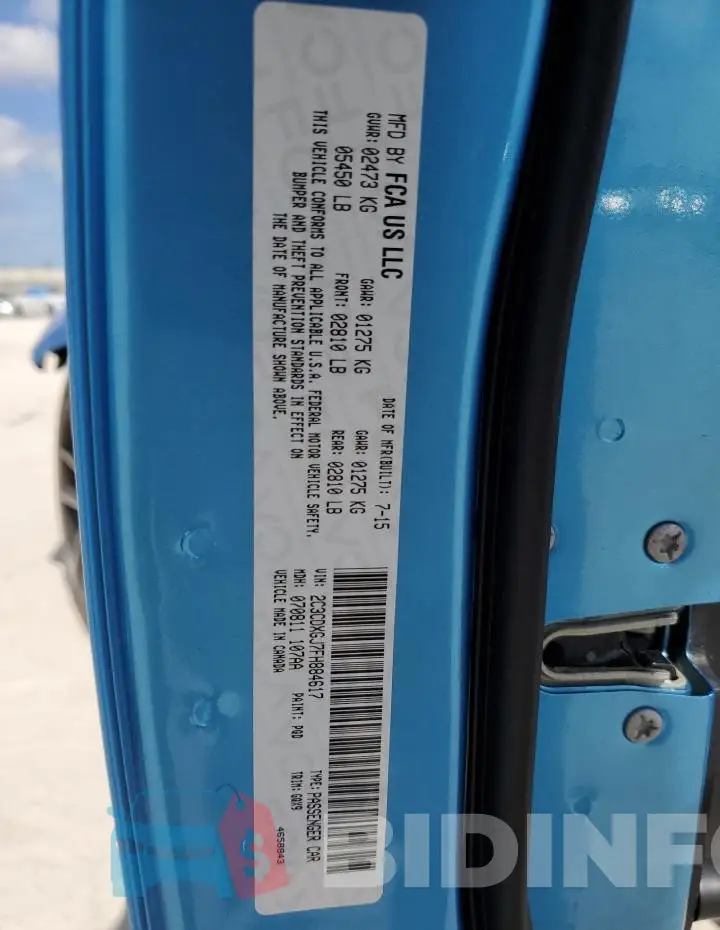 2C3CDXGJ7FH884617 Photo# 12