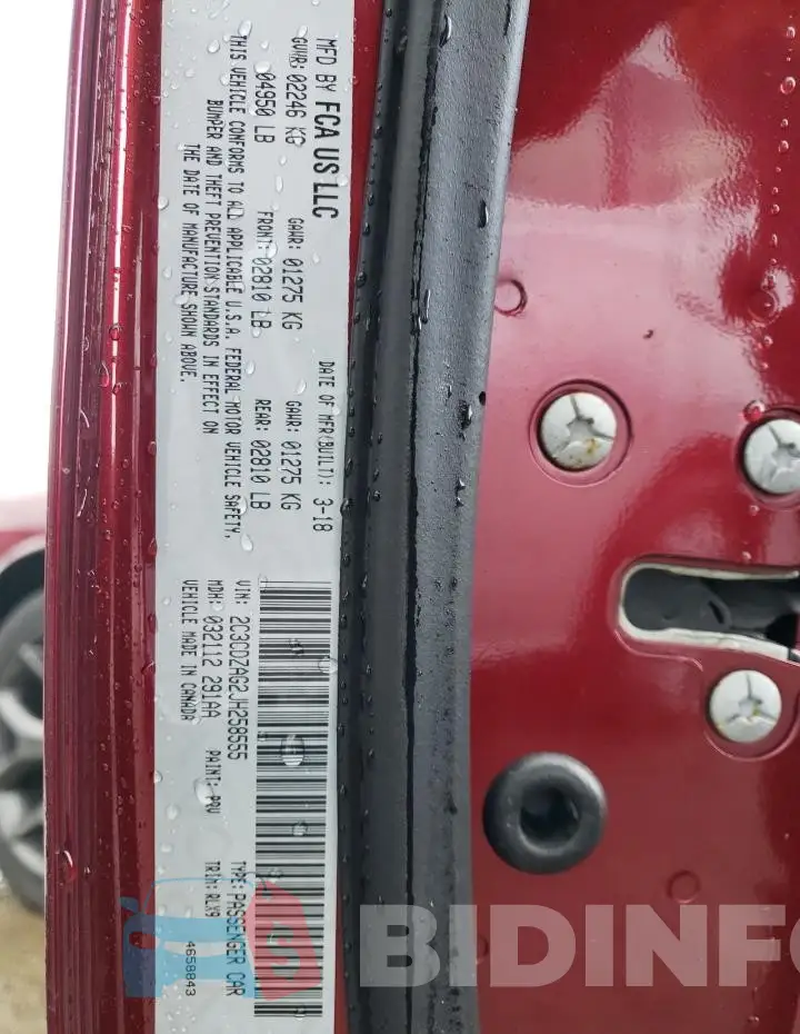 2C3CDZAG2JH258555 Photo# 12