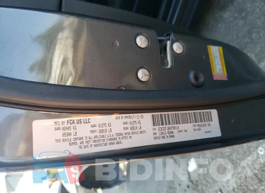 2C3CDZFJ6KH750110 Photo# 12