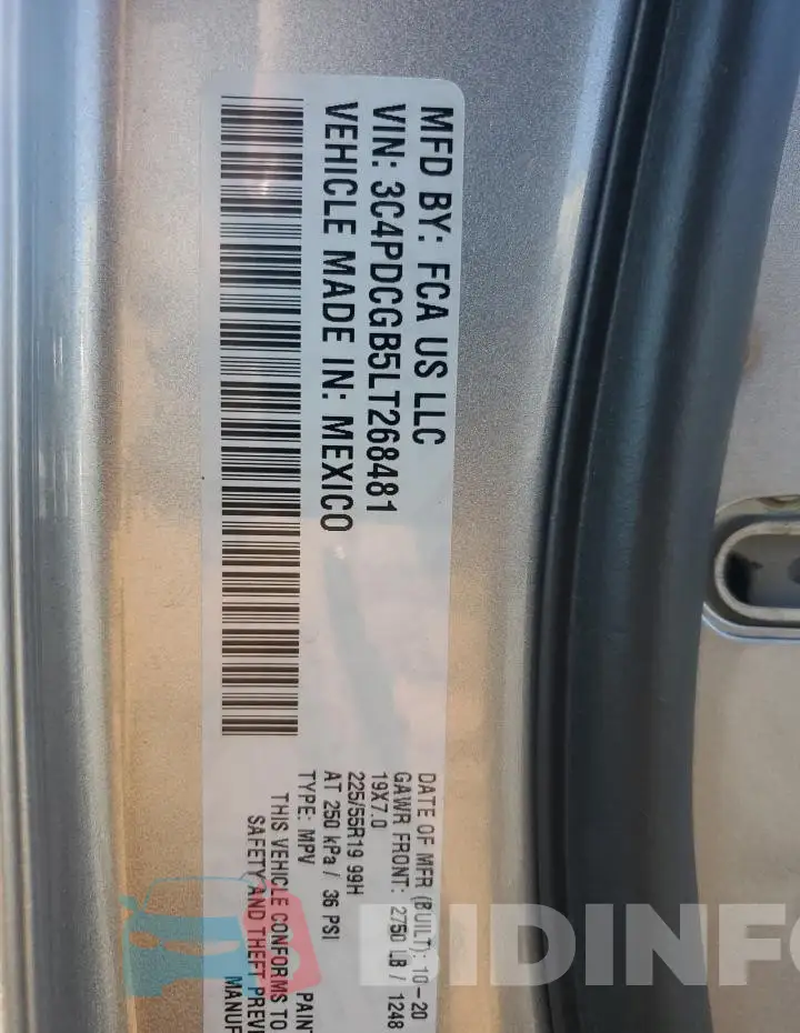3C4PDCGB5LT268481 Photo# 12