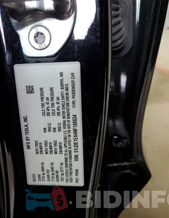 5YJ3E1EA4NF188634 Photo# 12