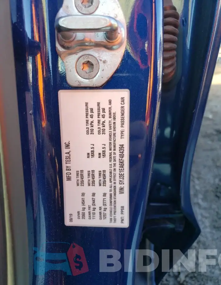 5YJ3E1EA6KF484394 Photo# 12