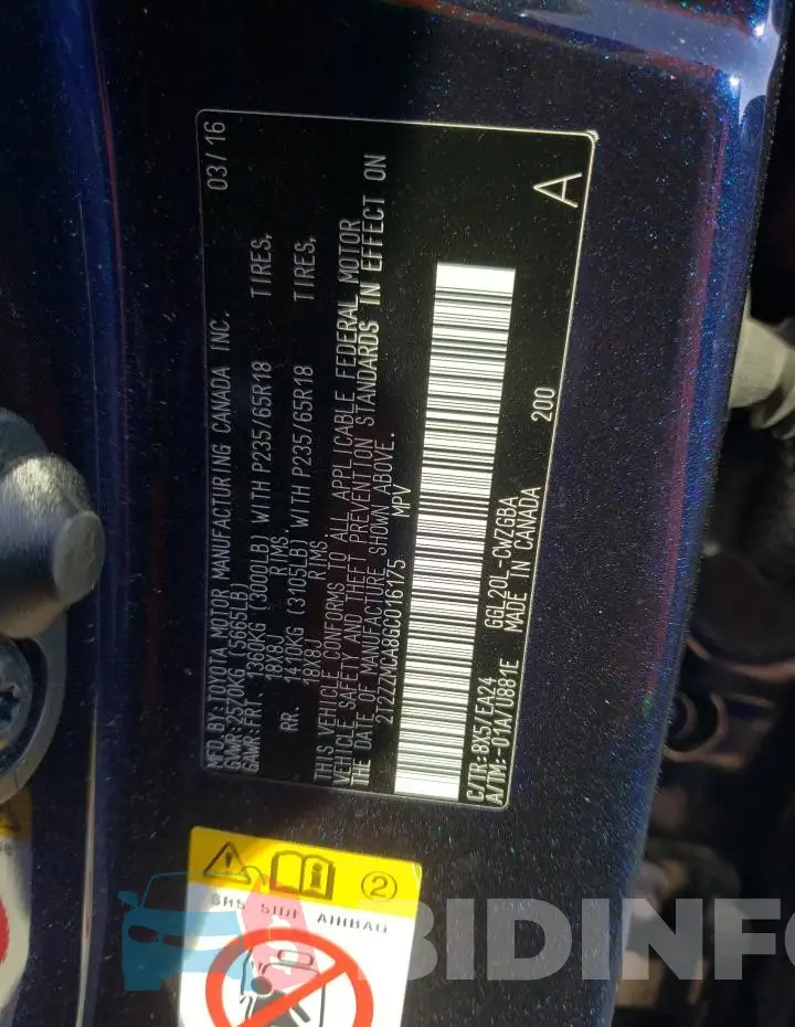 2T2ZZMCA8GC016175 Photo# 12