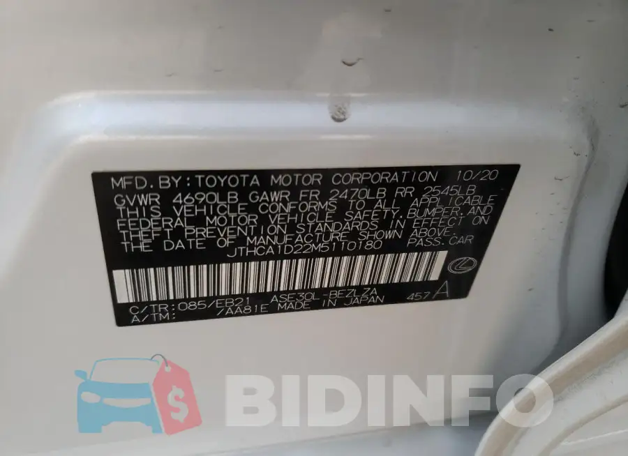 JTHCA1D22M5110180 Photo# 12
