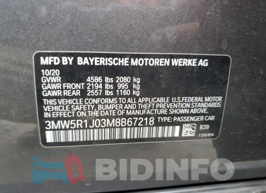 3MW5R1J03M8B67218 Photo# 12