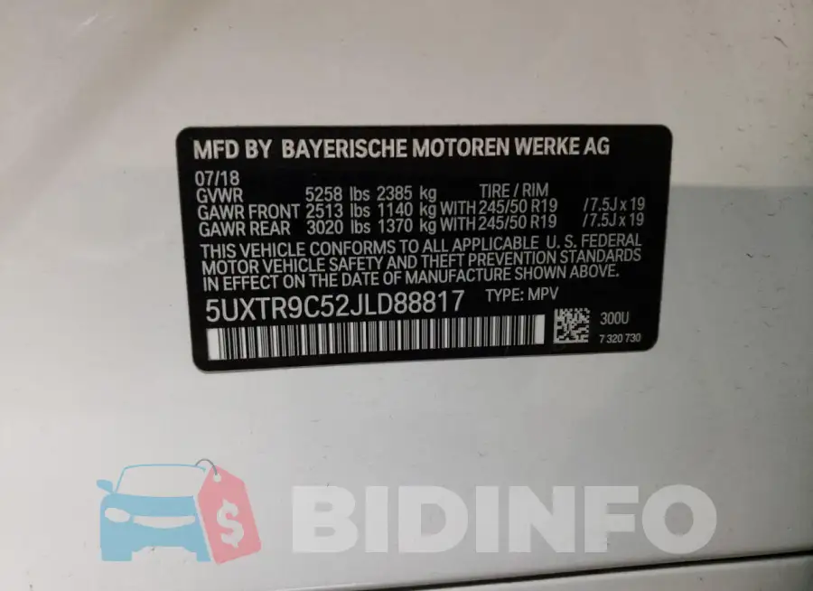 5UXTR9C52JLD88817 Photo# 12