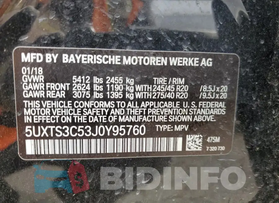 5UXTS3C53J0Y95760 Photo# 13