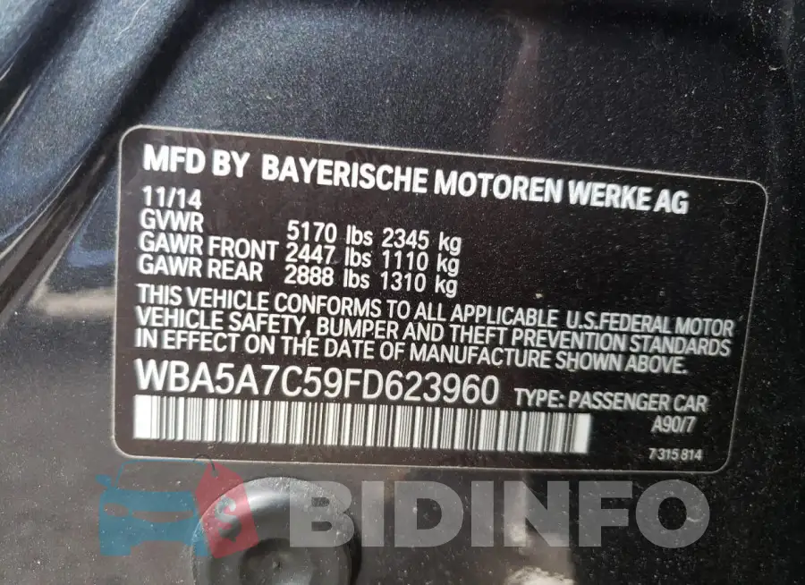 WBA5A7C59FD623960 Photo# 12
