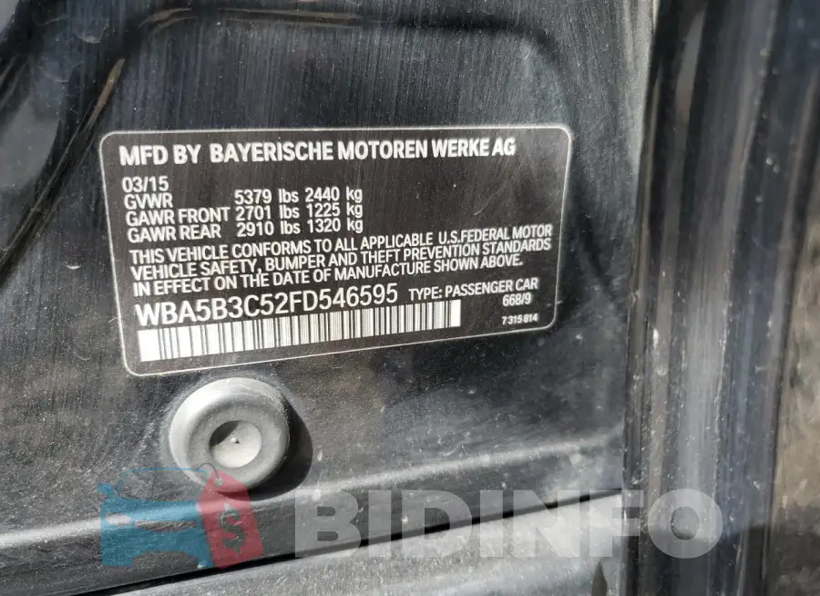 WBA5B3C52FD546595 Photo# 12