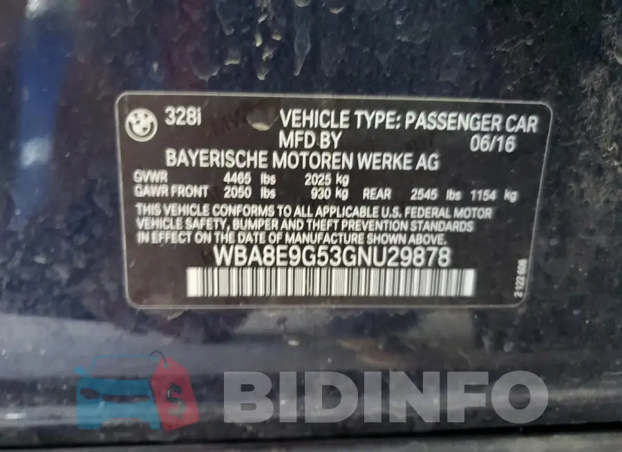 WBA8E9G53GNU29878 Photo# 12