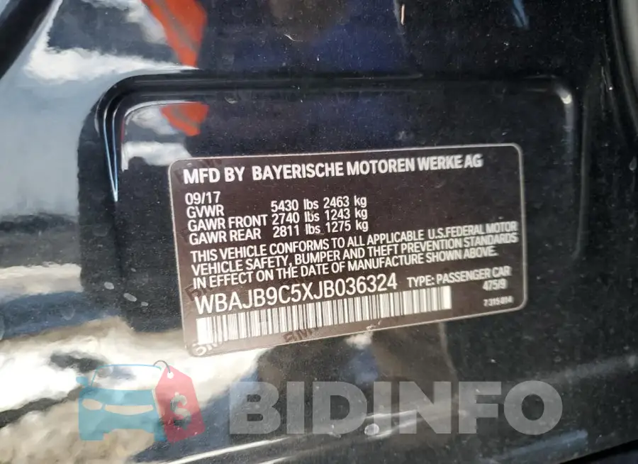 WBAJB9C5XJB036324 Photo# 12
