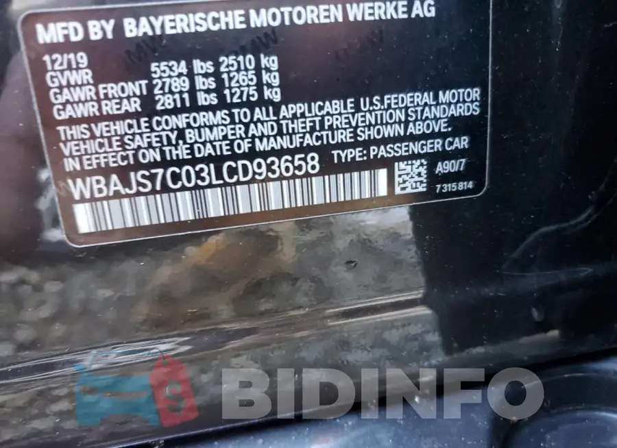 WBAJS7C03LCD93658 Photo# 13