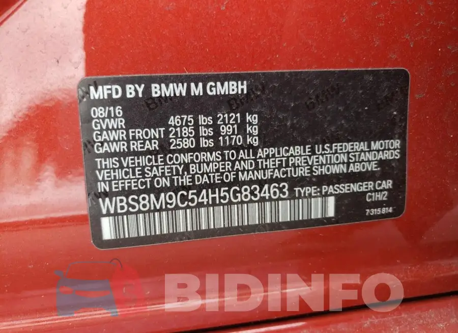 WBS8M9C54H5G83463 Photo# 13