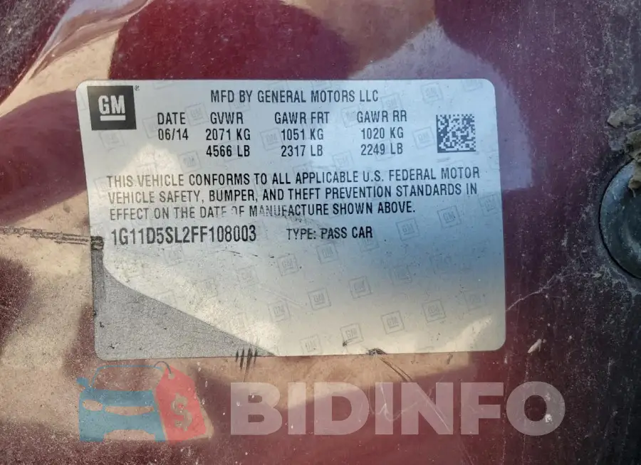1G11D5SL2FF108003 Photo# 12
