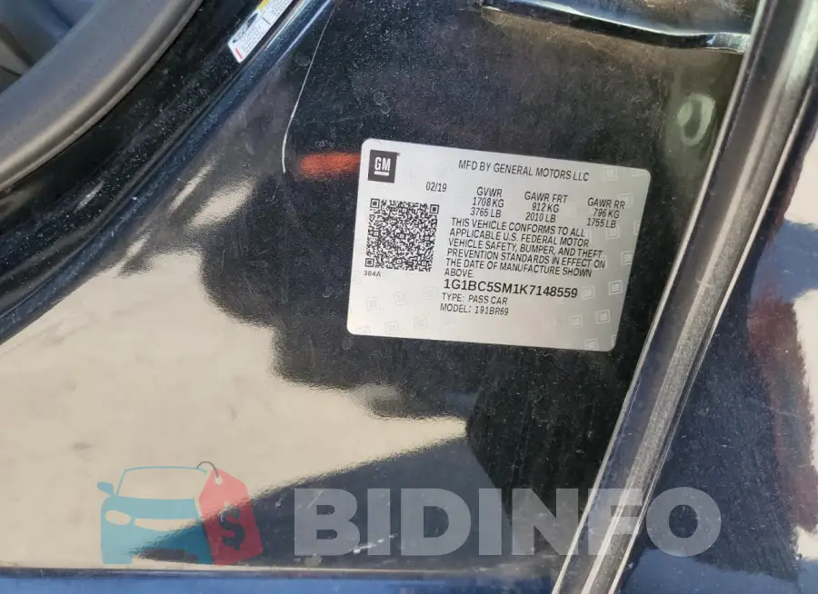 1G1BC5SM1K7148559 Photo# 12