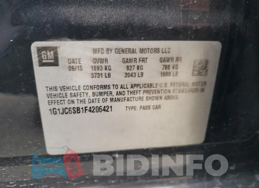 1G1JC6SB1F4206421 Photo# 12