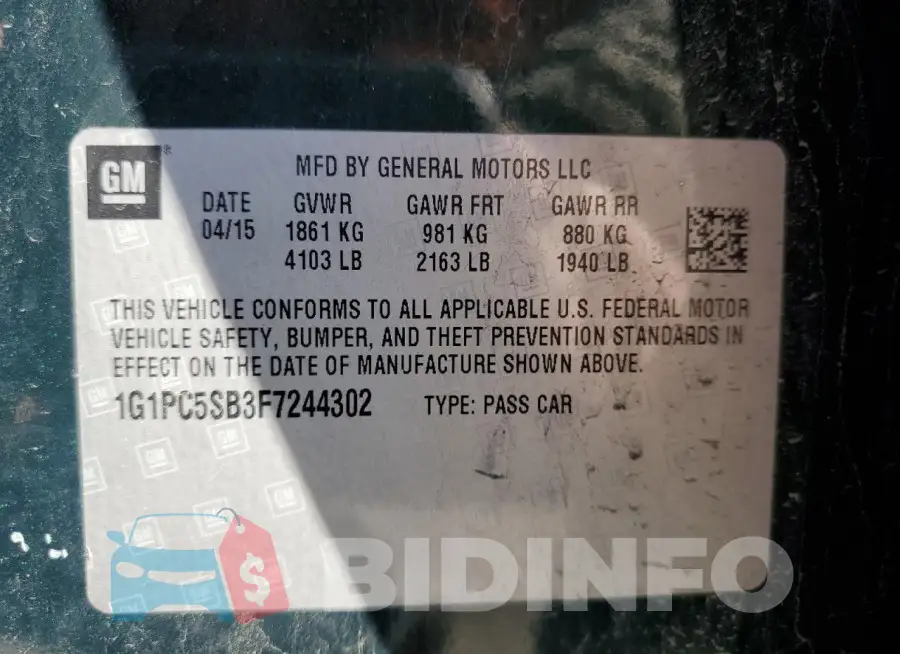 1G1PC5SB3F7244302 Photo# 12