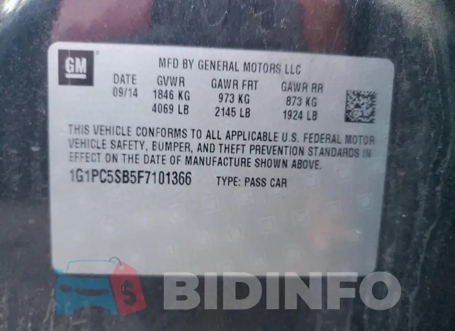 1G1PC5SB5F7101366 Photo# 12