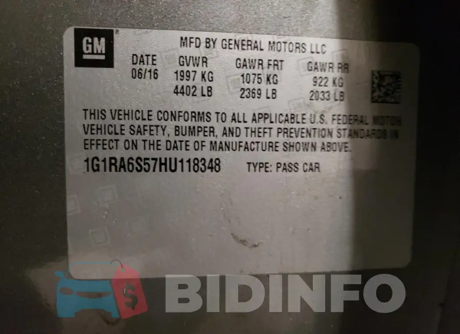 1G1RA6S57HU118348 Photo# 12