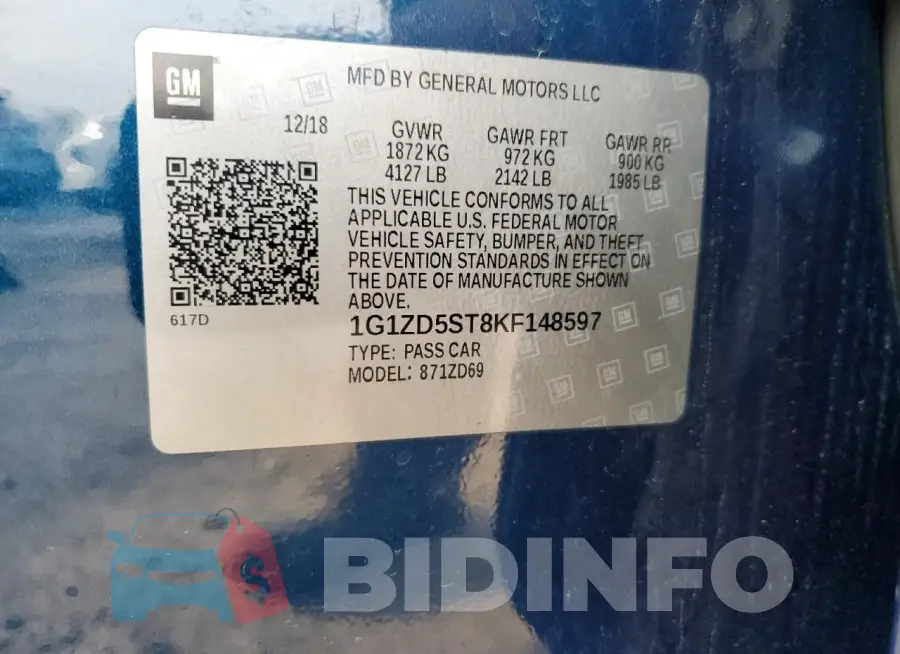 1G1ZD5ST8KF148597 Photo# 12