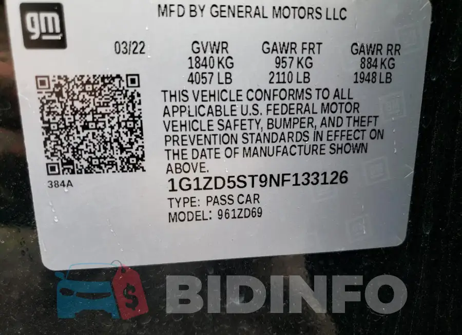 1G1ZD5ST9NF133126 Photo# 12