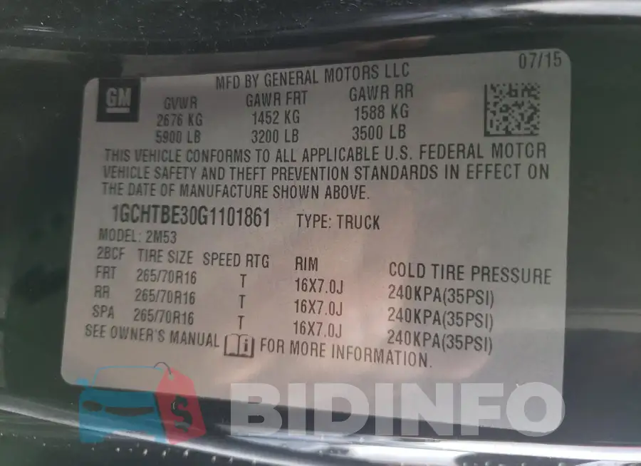 1GCHTBE30G1101861 Photo# 12