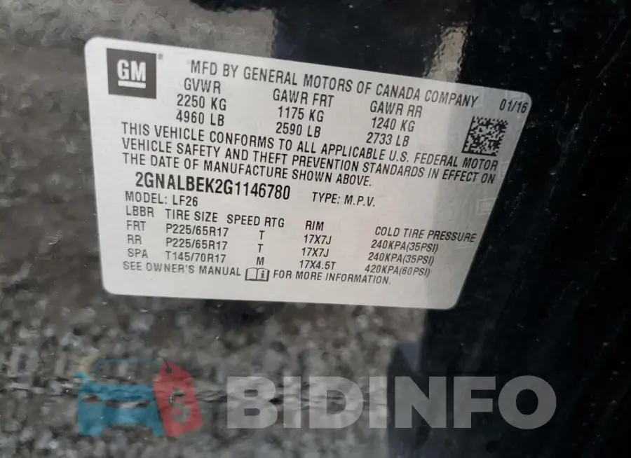 2GNALBEK2G1146780 Photo# 12