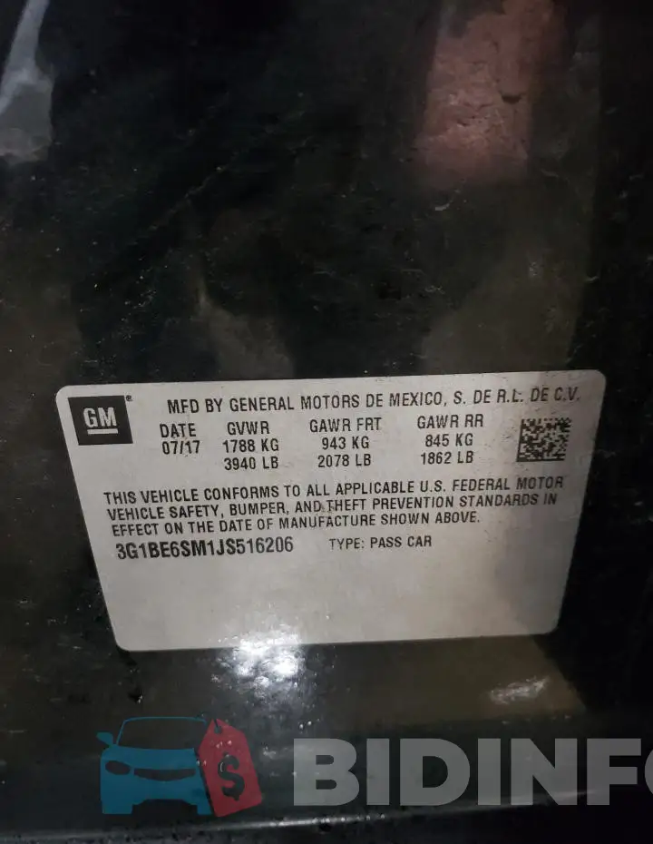 3G1BE6SM1JS516206 Photo# 13
