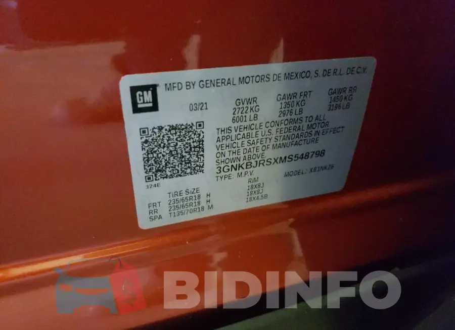 3GNKBJRSXMS548798 Photo# 12