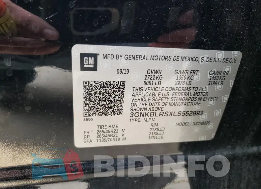 3GNKBLRSXLS552893 Photo# 14