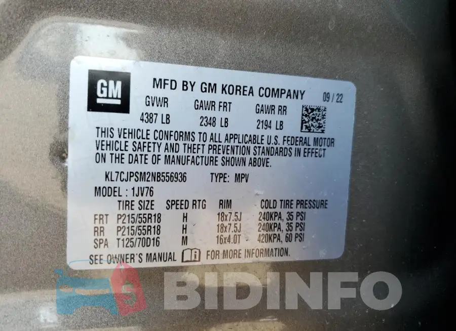 KL7CJPSM2NB556936 Photo# 12