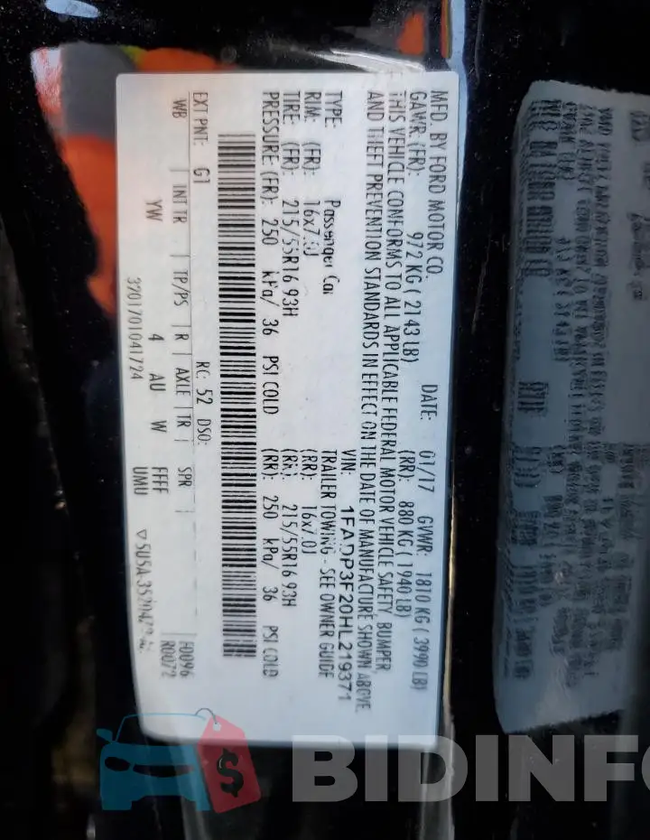 1FADP3F20HL219371 Photo# 12