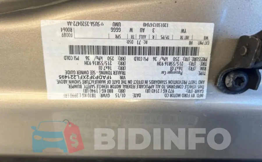 1FADP3F2XFL221495 Photo# 10